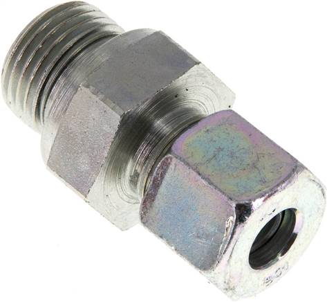 Gerade Schneidringverschr. G 1/2"-10 S (M18x1,5), Stahl verzinkt, Dichtung FKM