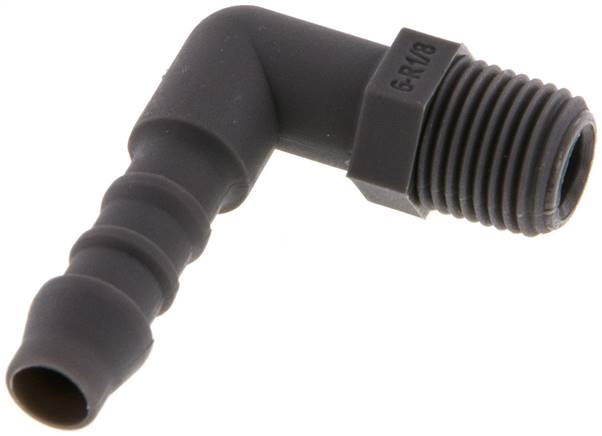 Winkel-Gewindetülle R 1/8"-6 (1/4")mm, PA 6