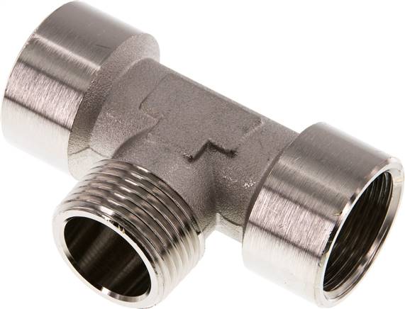T-Einschraubstück G 1"(IG)-R 1"(AG), Messing vernickelt