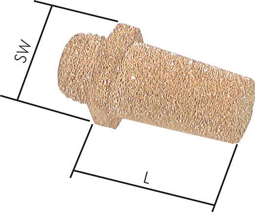 Schalldämpfer G 1", Sinterbronze, Sechskant