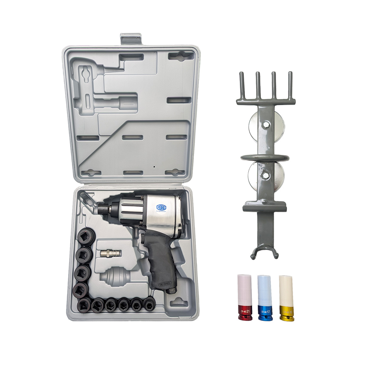 AKTION AGRE Schlagschrauber Profi mit Nussensatz und Magnet-Wandhalter