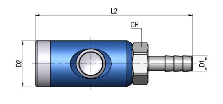 FAIRAIR Sicherheitskupplung SSK-7,4-10, Tülle LW 10 drehbar NW 7,4, eloxiert, FA60018