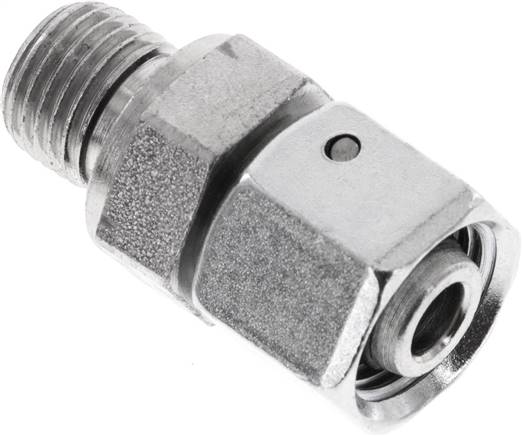 Einstellb. Schneidringverschr. G 1/4"-10 L, Stahl verzinkt, mit Dichtkegel und O-Ring