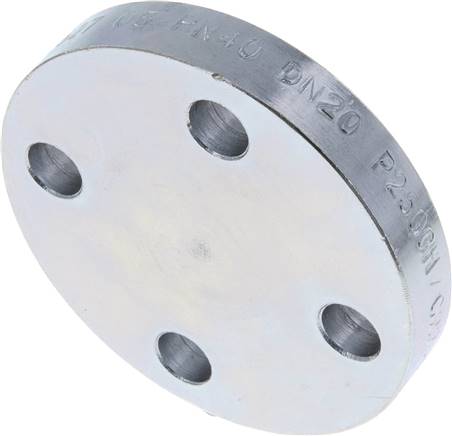Blindflansch DN20-PN40 (DIN/EN),DIN 2527 & EN 1092-1 (Typ 05), Stahl verzinkt