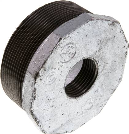 Reduziernippel R 3"(AG)-Rp 1"(IG), Temperguss verzinkt