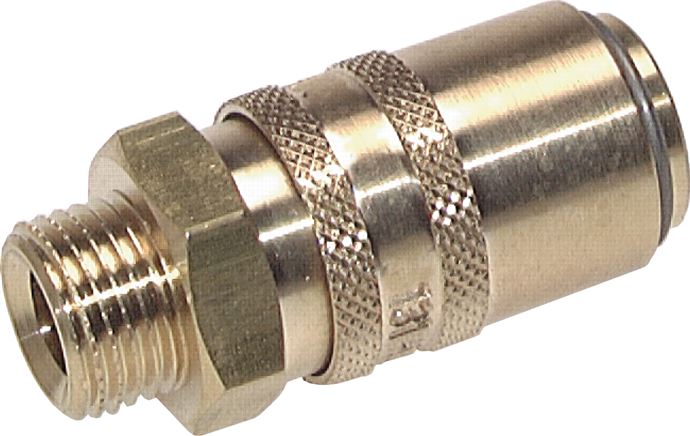 Temperier-Schnellkupplung 13mm Zapfen,G 1/2"(AG), für Stecker beidseitig absperrend