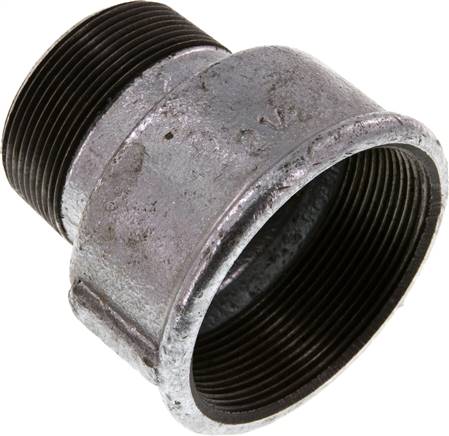 Reduziernippel R 2"(AG)-Rp 2-1/2"(IG), Temperguss verzinkt