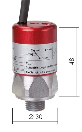 ATEX-Druckschalter 0,3 - 1,5 bar (Wechsler), G 1/4" (AG)