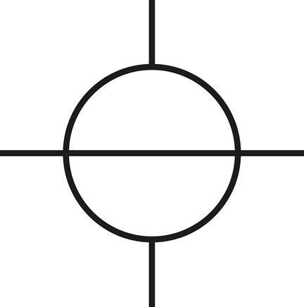 4-Wege Kugelhahn, PVDF, G 1/2", PN 10, Durchgangsbohrung