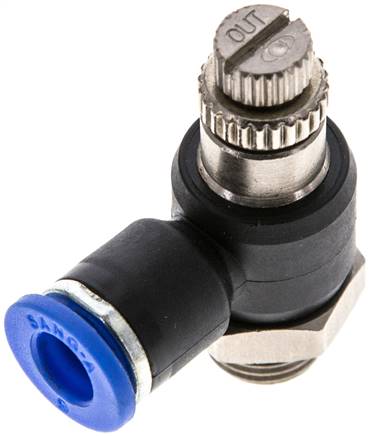 Winkel-Drosselrückschlagventil G 1/8"-6mm,abluftregelnd (Standard)