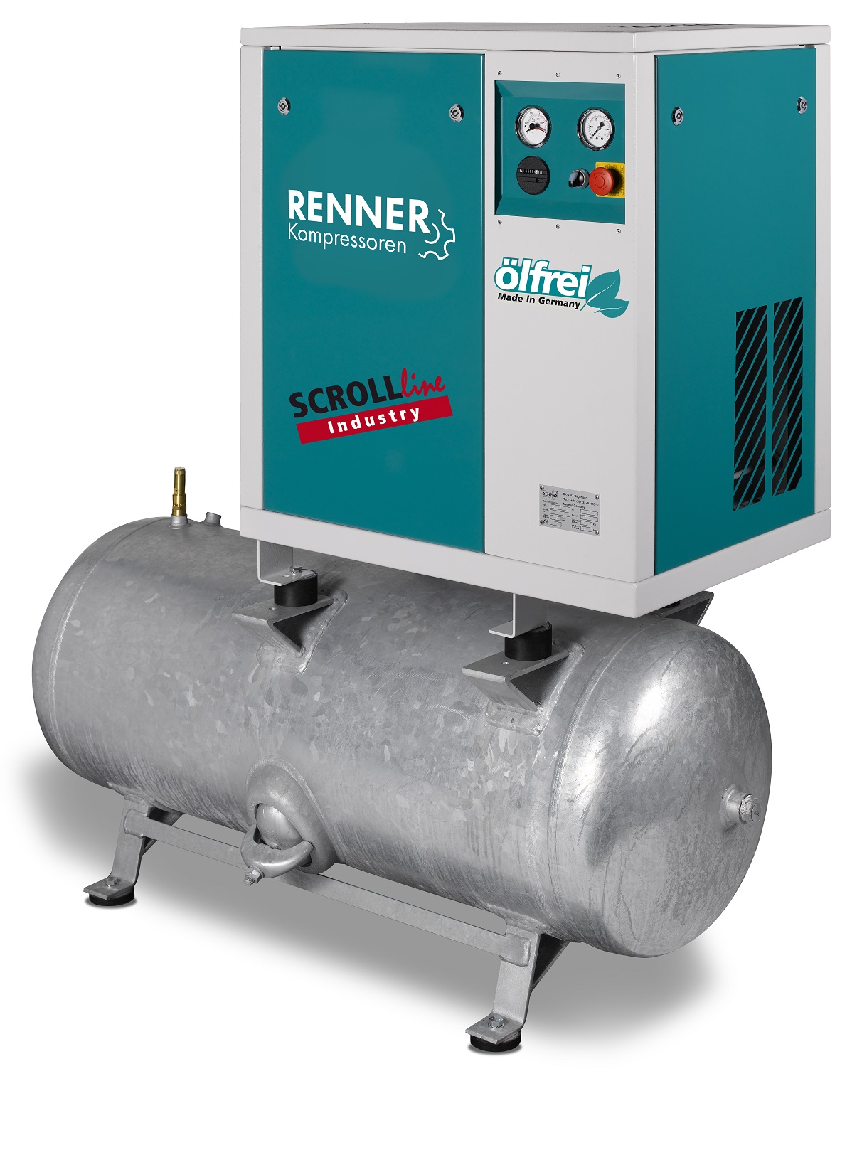 RENNER-Scrollkompressor Industry SLD-NEO 2-2,2 I 8 bar auf 90L Behälter -Ölfrei