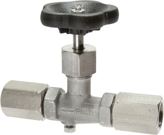 Manometer-Absperrventil G 1/2" Spannmuffe - Spannmuffe,1.4571, ohne Prüfanschluss