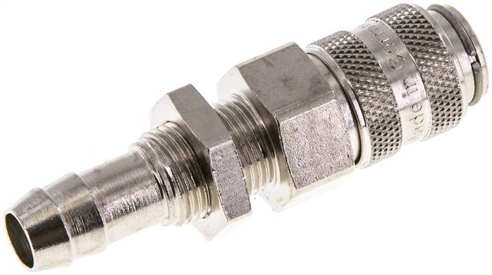 Schott-Schnellkupplung (NW5) 9 (3/8")mm Schlauch, Messing vernickelt