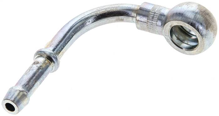 90°-Schlauchnippel 8mm Ring, 4 - 5mm, Stahl verzinkt