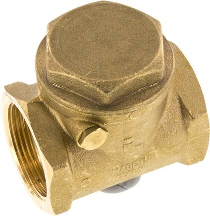 Rückschlagklappe G 1-1/2", PN 10, Messing, metallisch dichtend